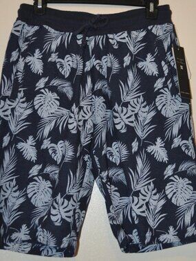 Ocean Current Men's Blue Palm Leaf Pull On Elastic Waist Shorts Size S